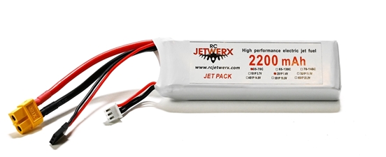 Picture of RC Jetwerx 2S 2200 30C Lipo Battery Pack